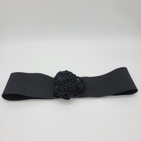 Elastic Waist Belt Button Wide‎ Corset Band Fashion Accessory 3D Flower NEW - Picture 1 of 6